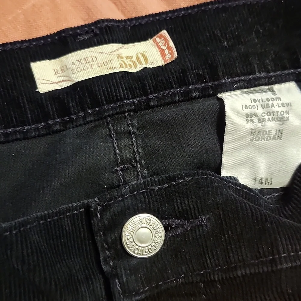 Women's Black Corduroy Jeans - Picture 4 of 4